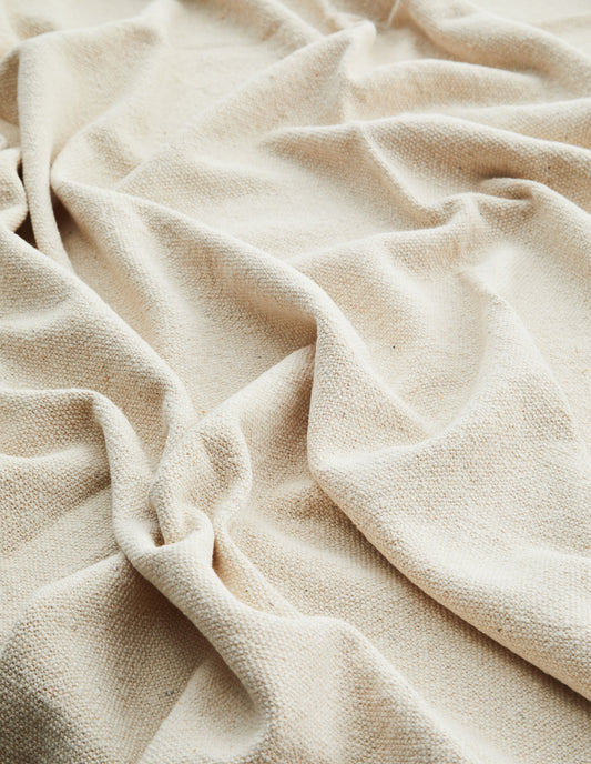 Cream Recycled Cotton Throw, Madam Stoltz