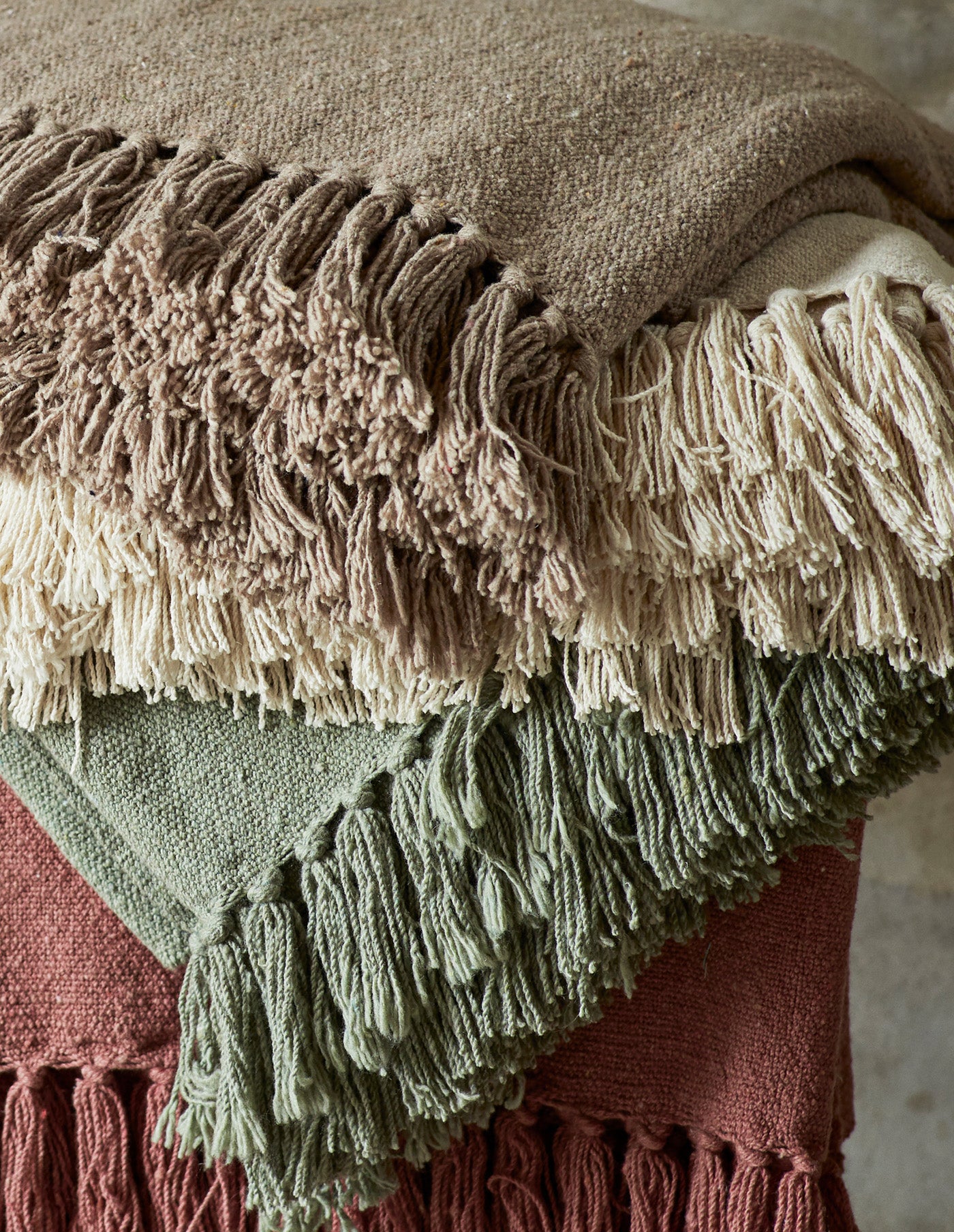 Cream Recycled Cotton Throw, Madam Stoltz