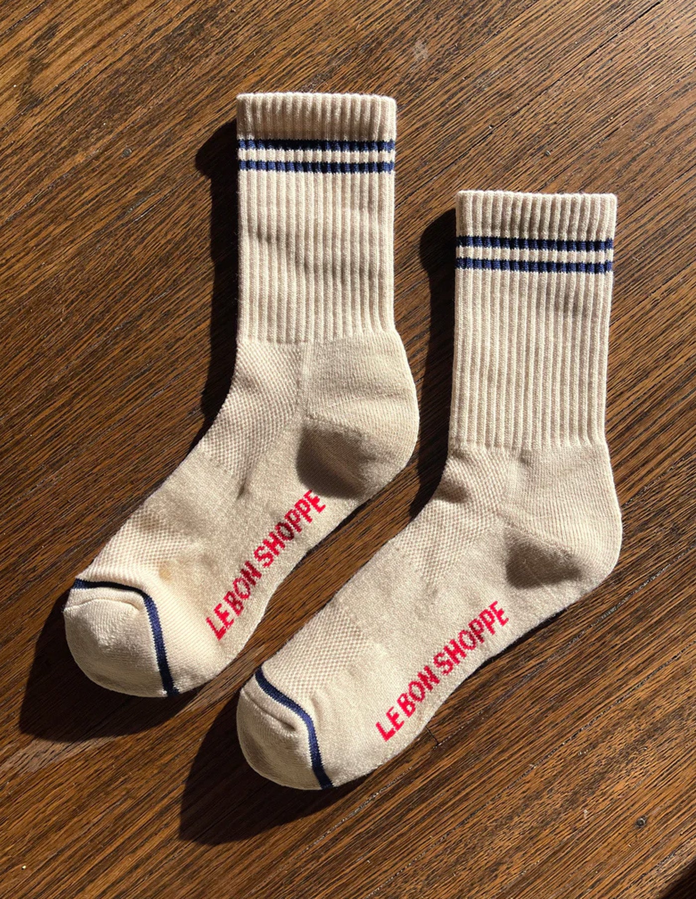 Cashew Cream Boyfriend Socks, Le Bon Shoppe