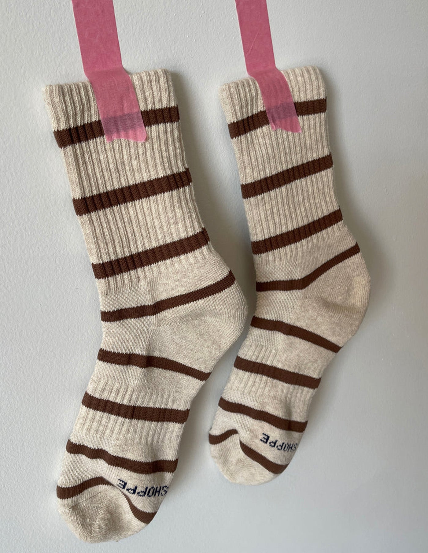 Flax Stripe Boyfriend Socks, Le Bon Shoppe