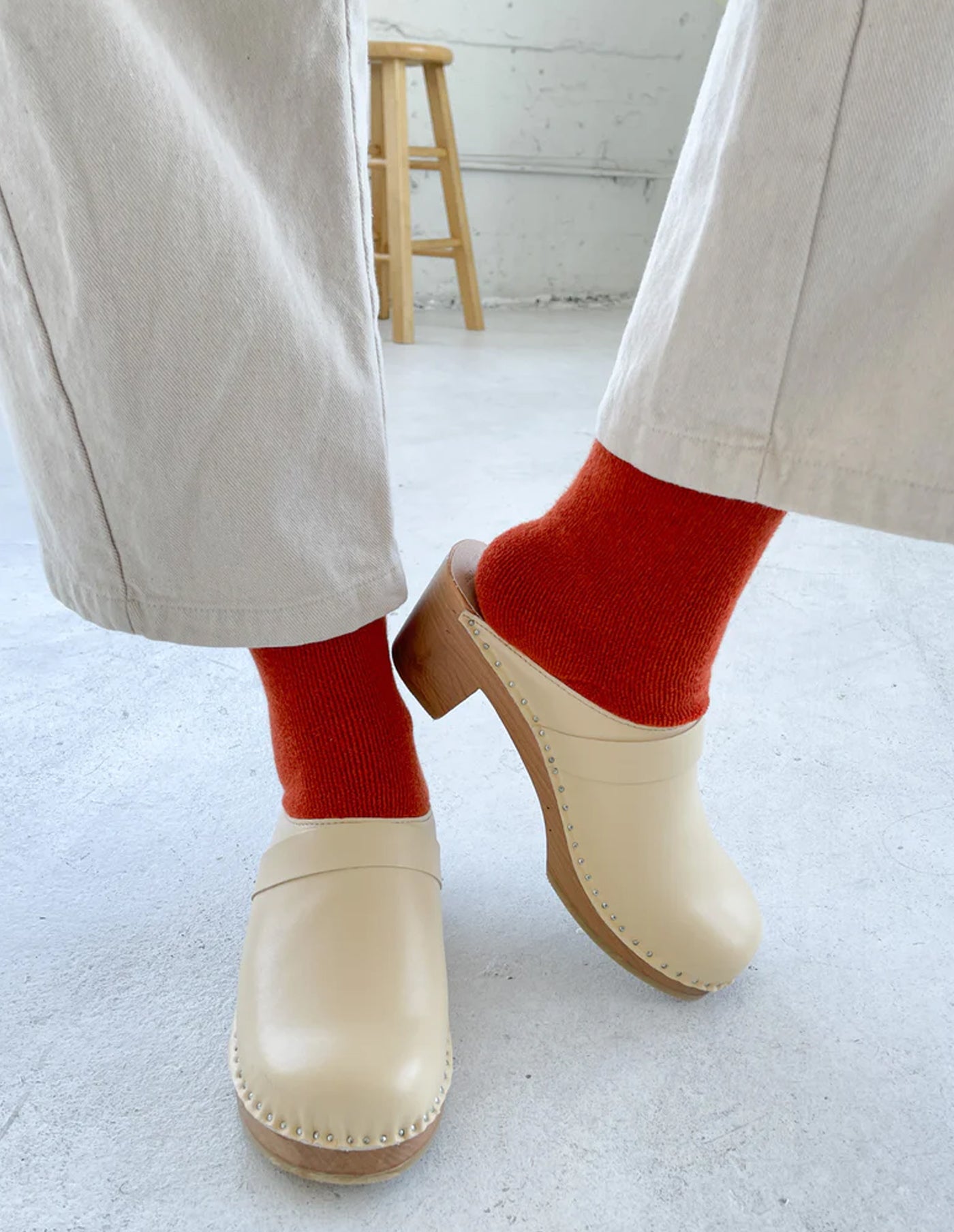 Burnt Orange Cotton Cloud Socks, Le Bon Shoppe