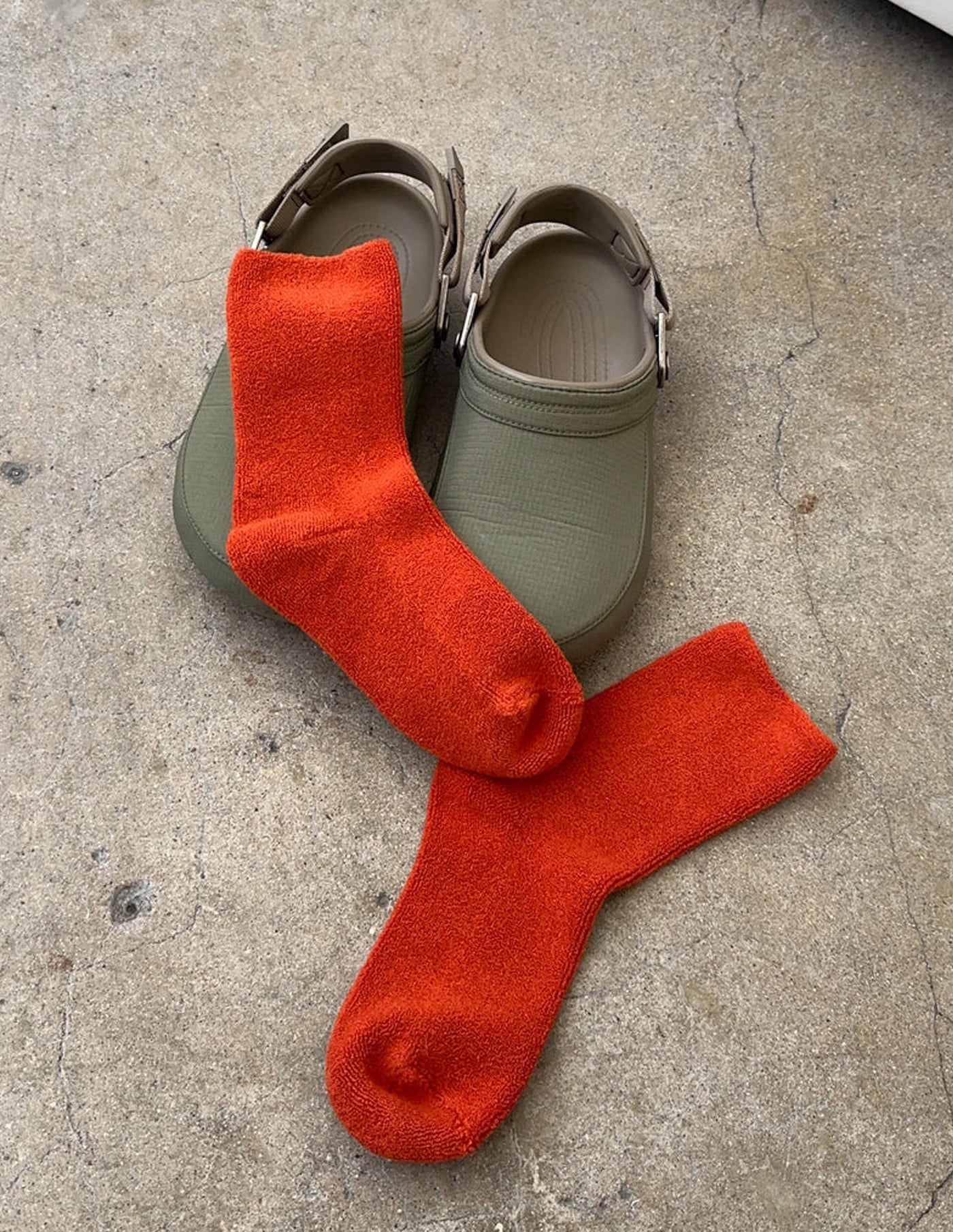 Burnt Orange Cotton Cloud Socks, Le Bon Shoppe