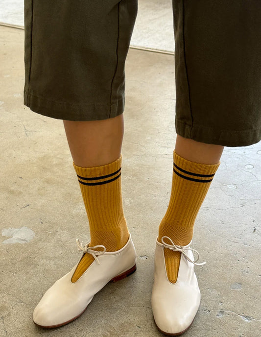 Biscotti Yellow Boyfriend Socks, Le Bon Shoppe
