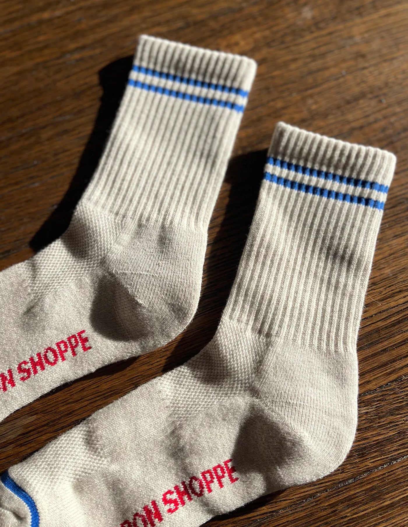 Ice Grey and Blue Boyfriend Socks, Le Bon Shoppe