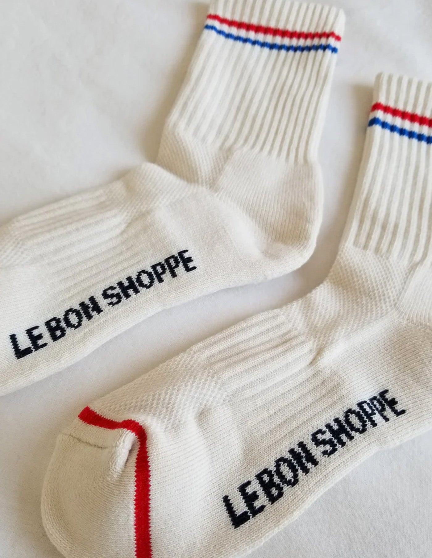 Milk White Boyfriend Socks, Le Bon Shoppe