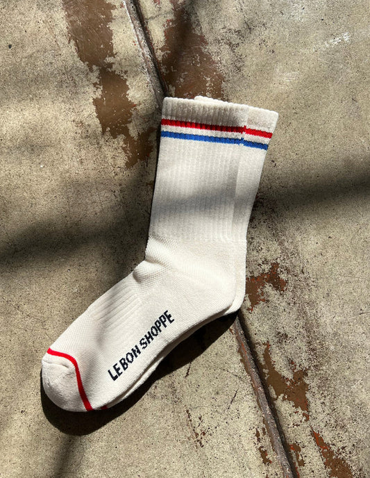 Milk White Boyfriend Socks, Le Bon Shoppe