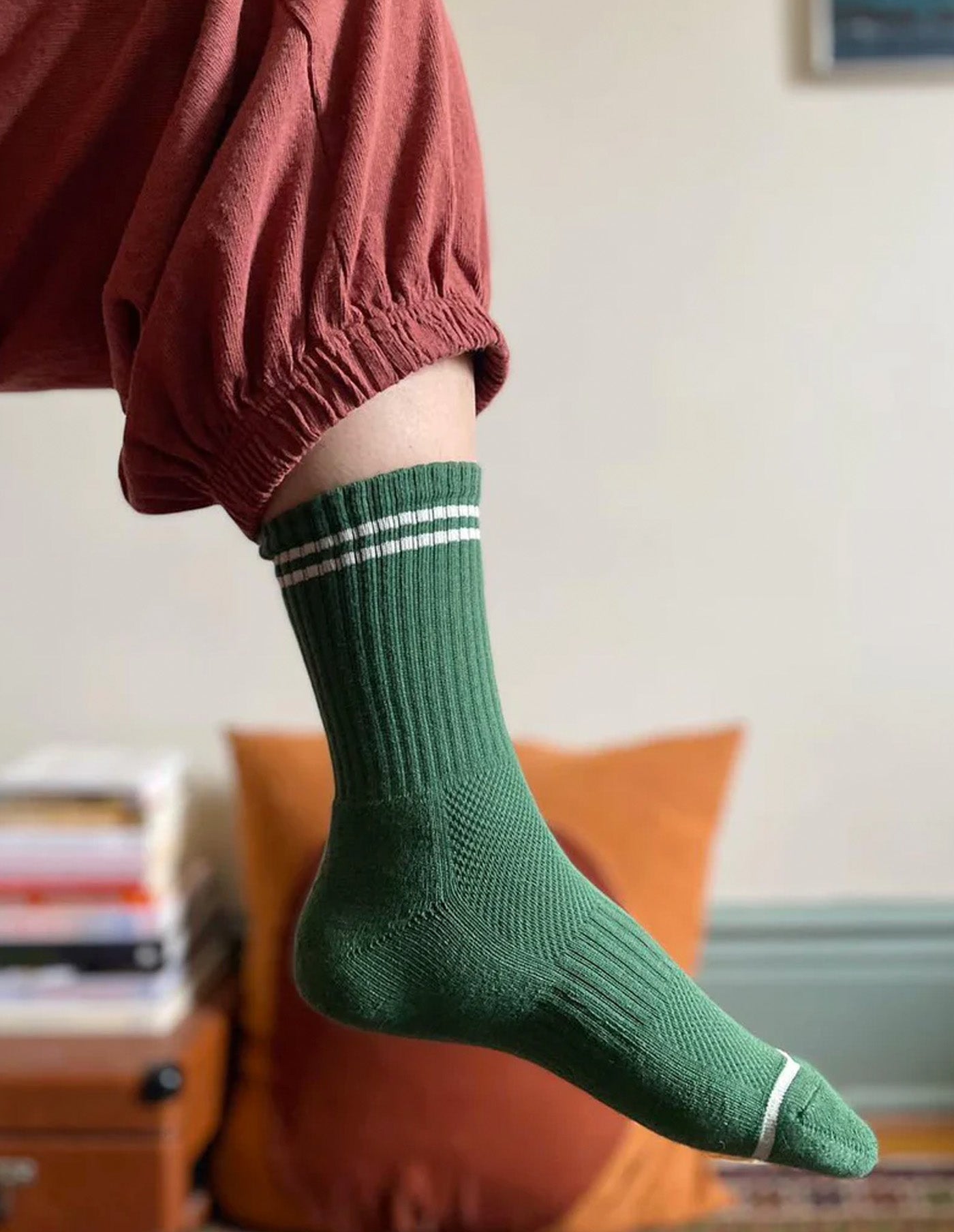 Moss Green Boyfriend Socks, Le Bon Shoppe
