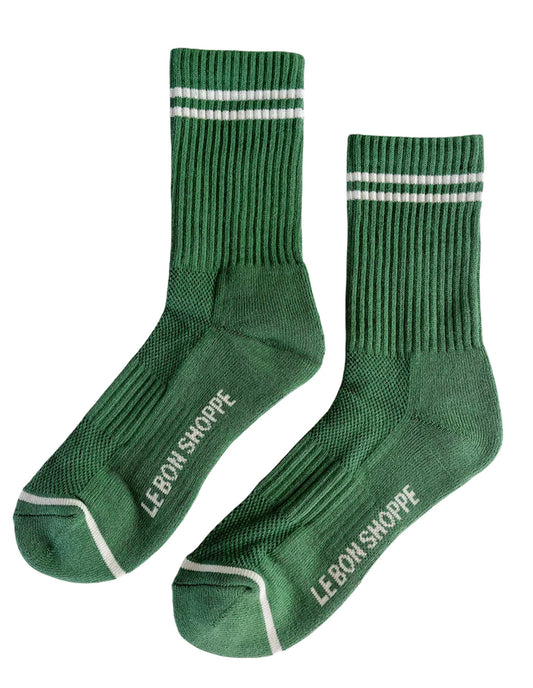 Moss Green Boyfriend Socks, Le Bon Shoppe