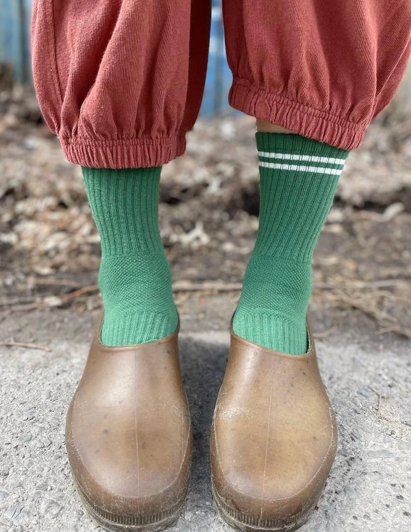 Moss Green Boyfriend Socks, Le Bon Shoppe