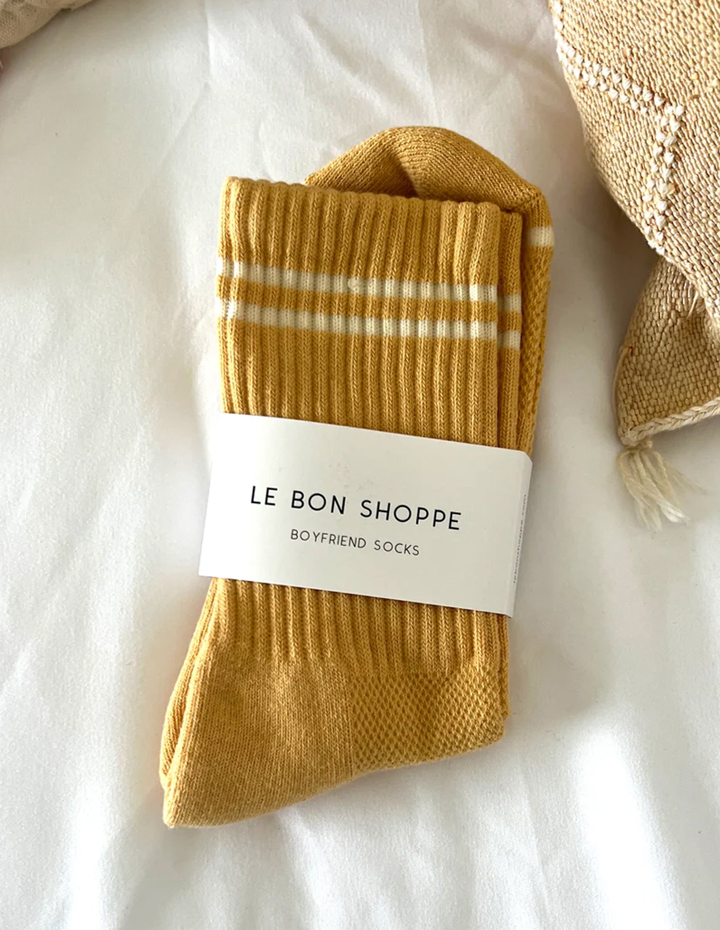 Butter Yellow Boyfriend Socks, Le Bon Shoppe