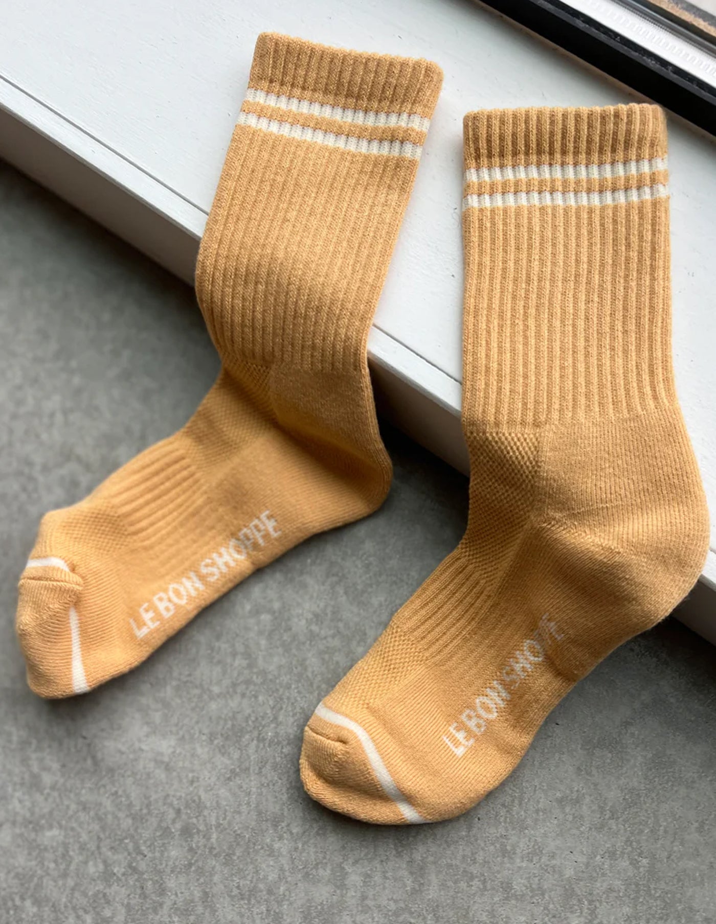 Butter Yellow Boyfriend Socks, Le Bon Shoppe