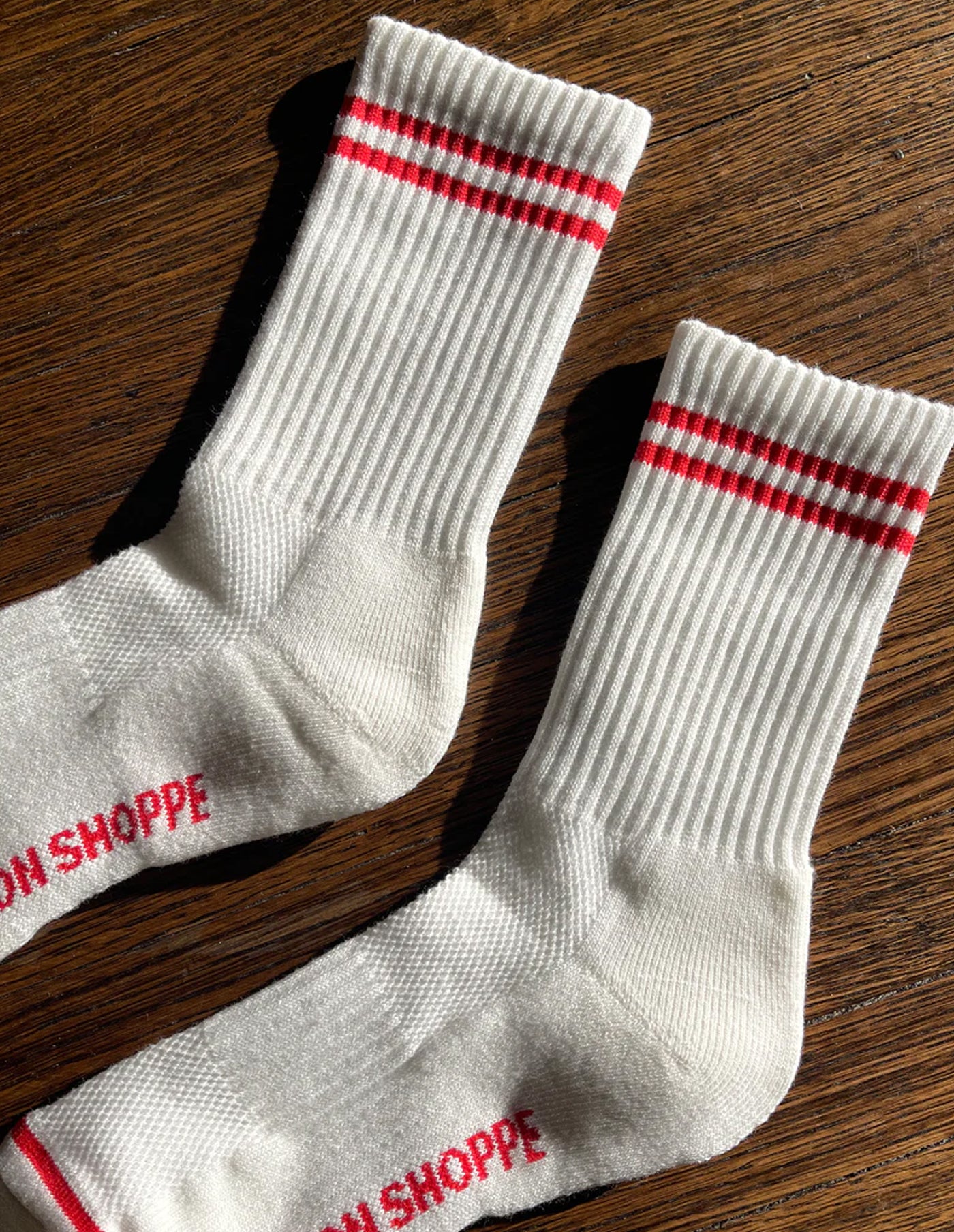 Clean White Boyfriend Socks, Le Bon Shoppe