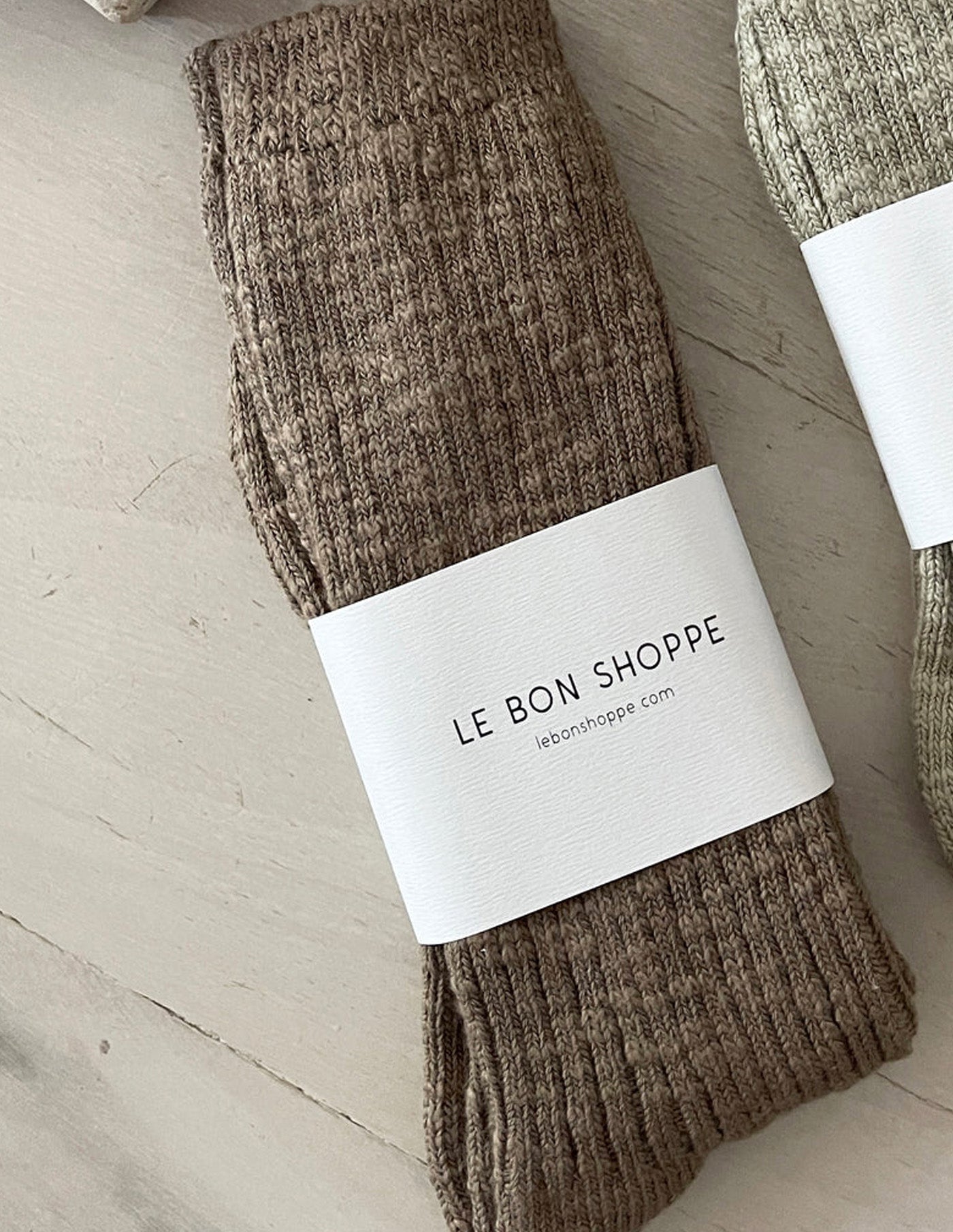 Flax Brown Cottage Socks, Le Bon Shoppe