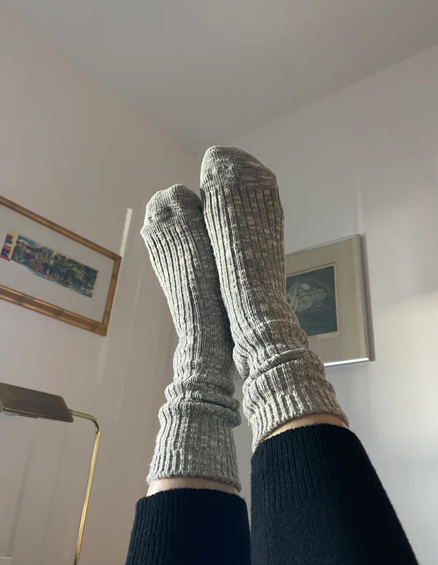 Heather Grey Cottage Socks, Le Bon Shoppe