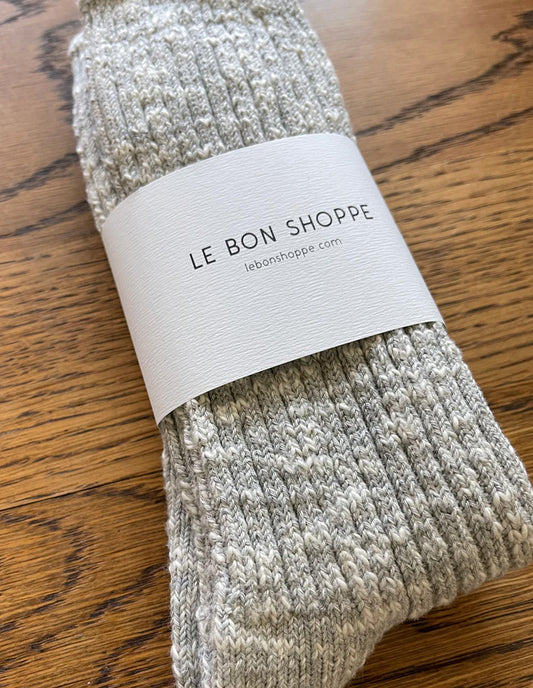 Heather Grey Cottage Socks, Le Bon Shoppe