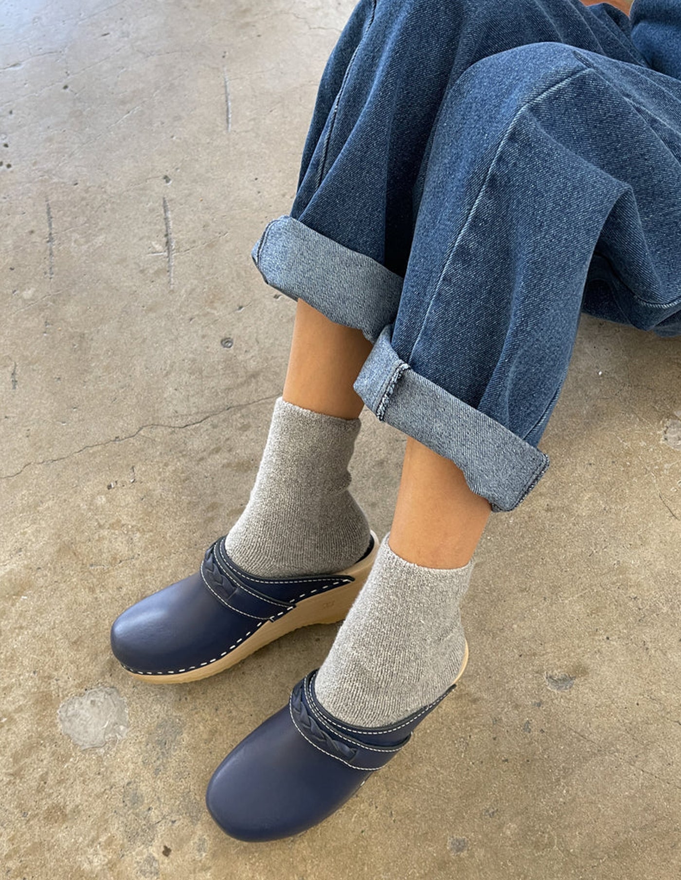 Heather Grey Cotton Cloud Socks, Le Bon Shoppe