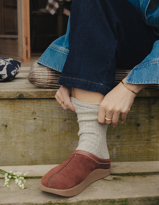 Smoked Sage Cottage Socks, Le Bon Shoppe