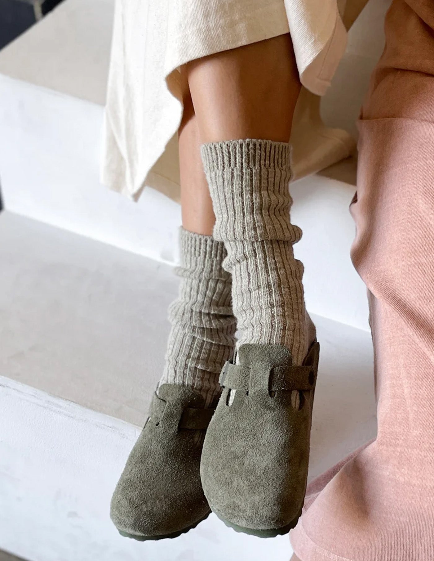 Smoked Sage Cottage Socks, Le Bon Shoppe