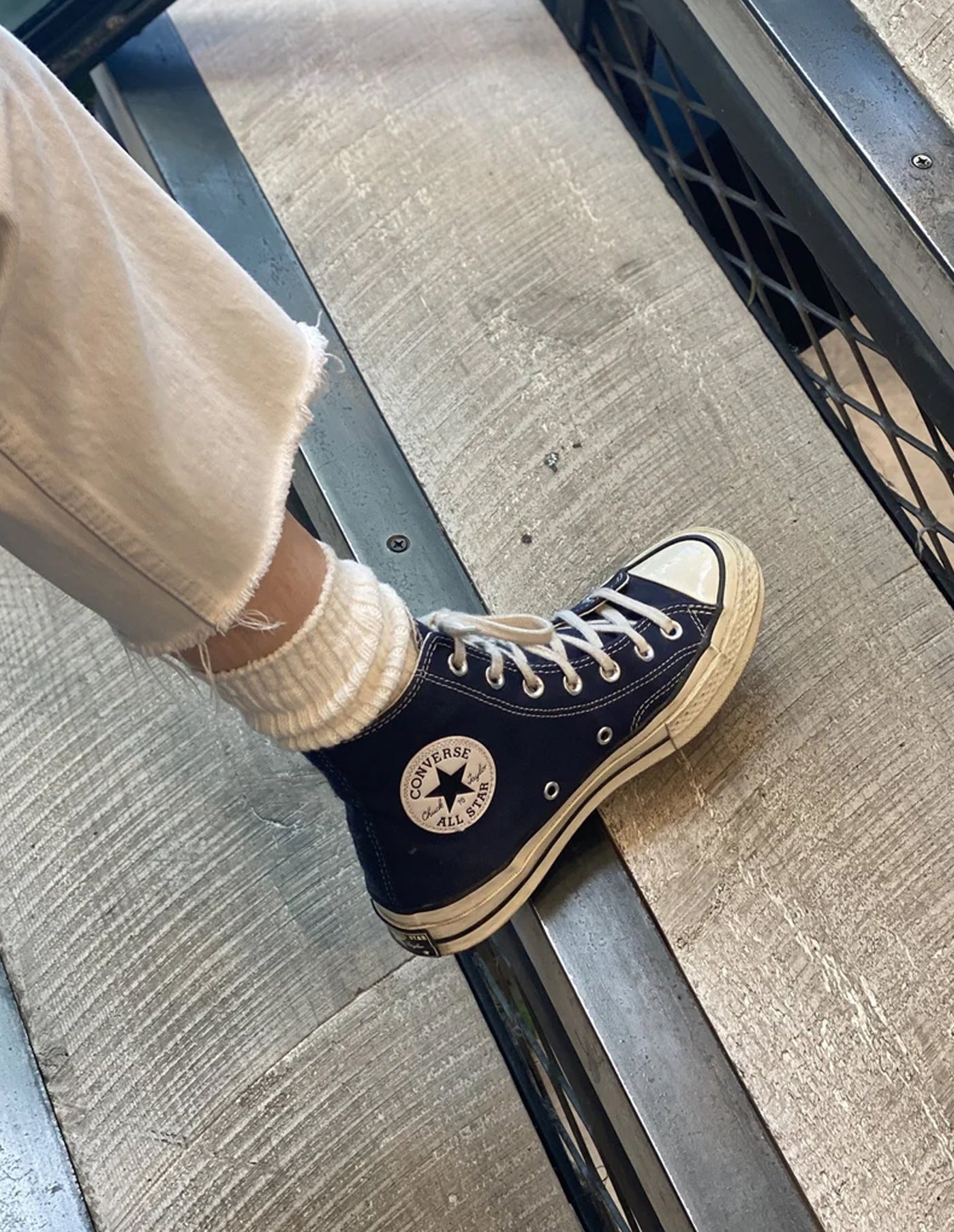 White Linen Cottage Socks, Le Bon Shoppe