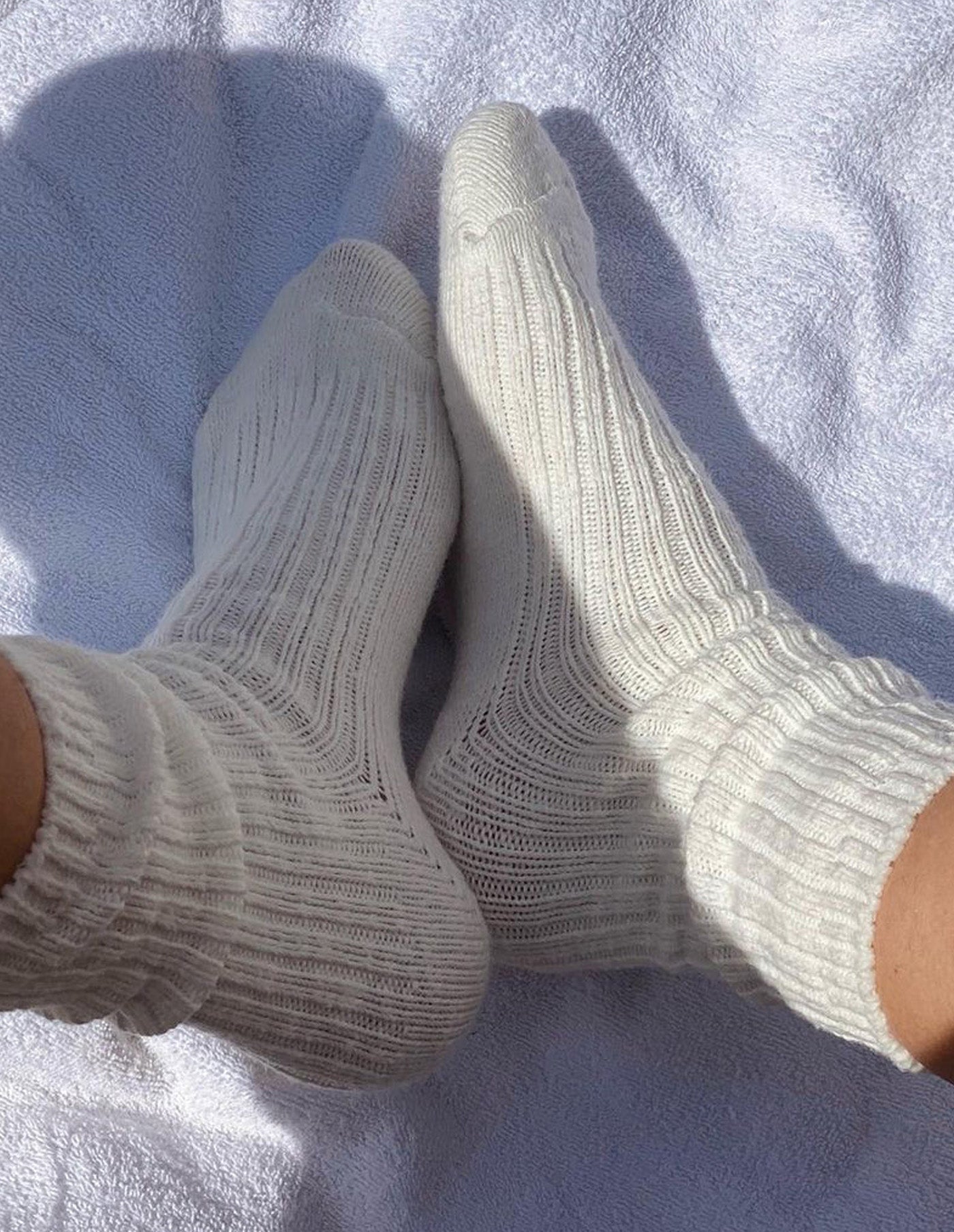 White Linen Cottage Socks, Le Bon Shoppe