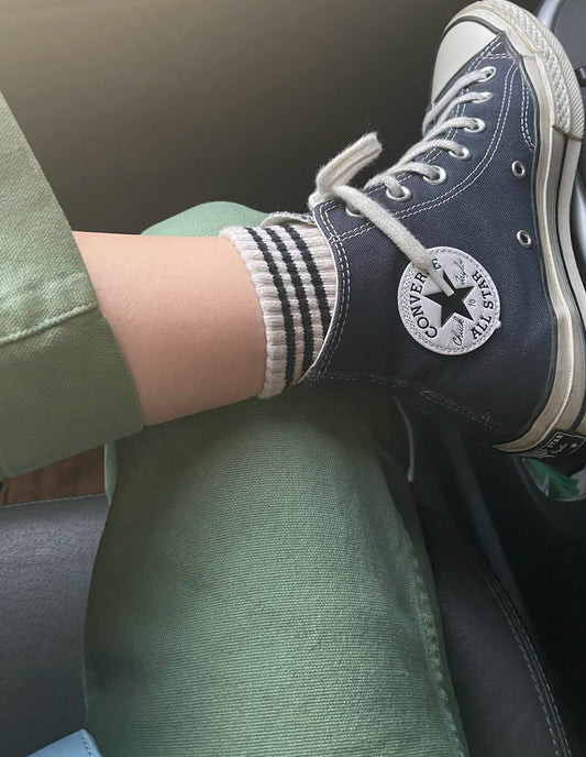 Oatmeal Cotton Girlfriend Socks, Le Bon Shoppe