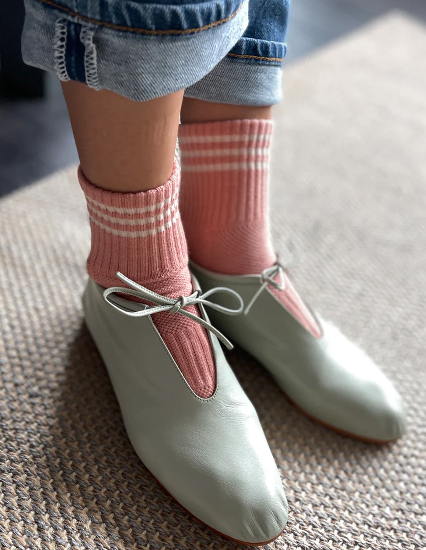 Salmon Pink Girlfriend Socks, Le Bon Shoppe
