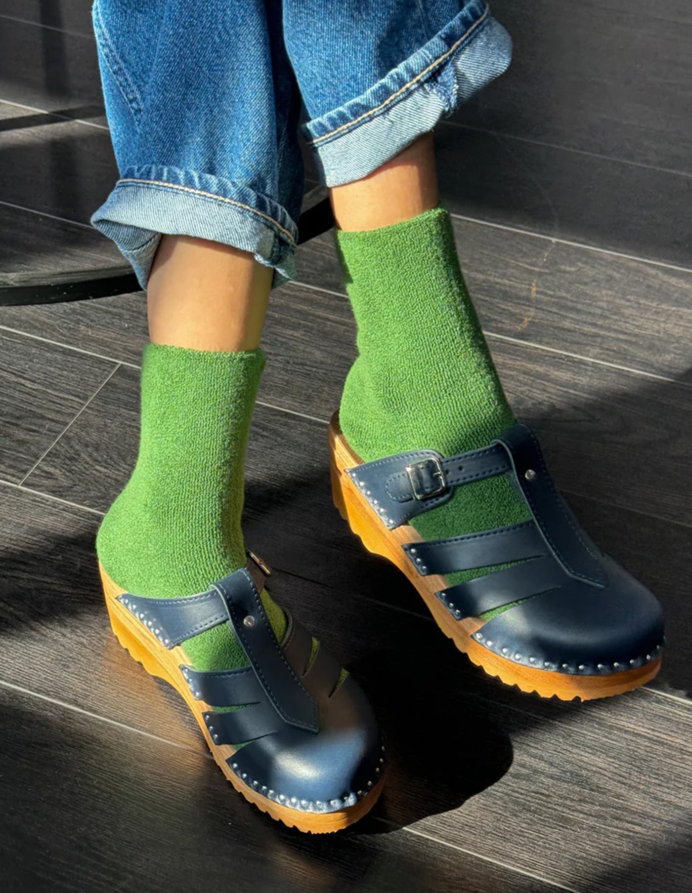 Kale Cotton Cloud Socks, Le Bon Shoppe