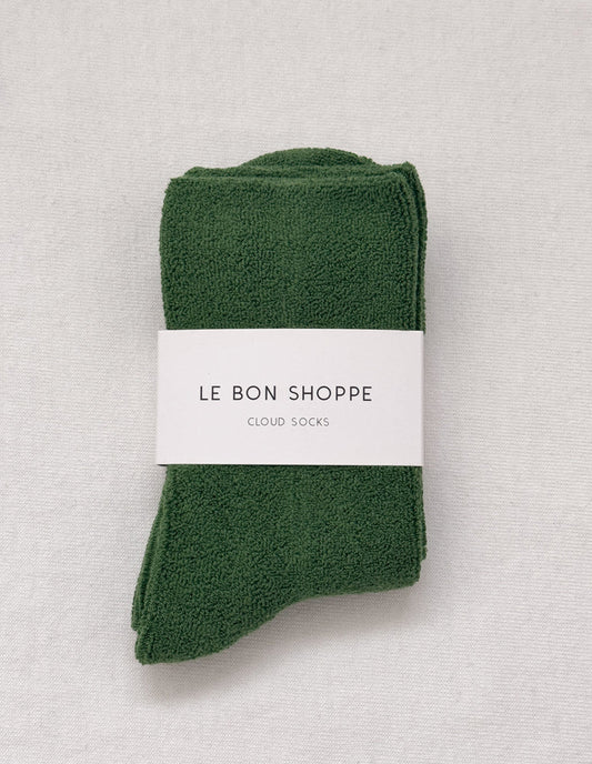 Kale Cotton Cloud Socks, Le Bon Shoppe