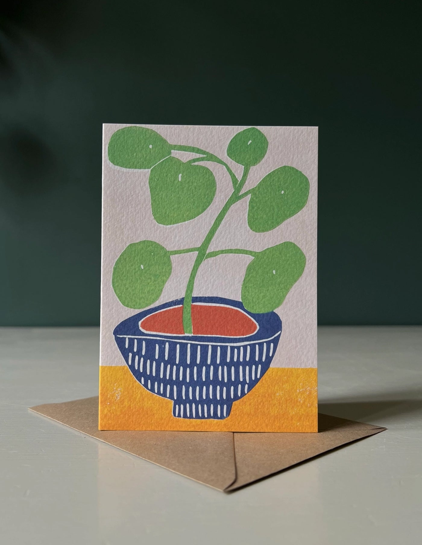Pilea Plant Greeting Card, Luiza Holub