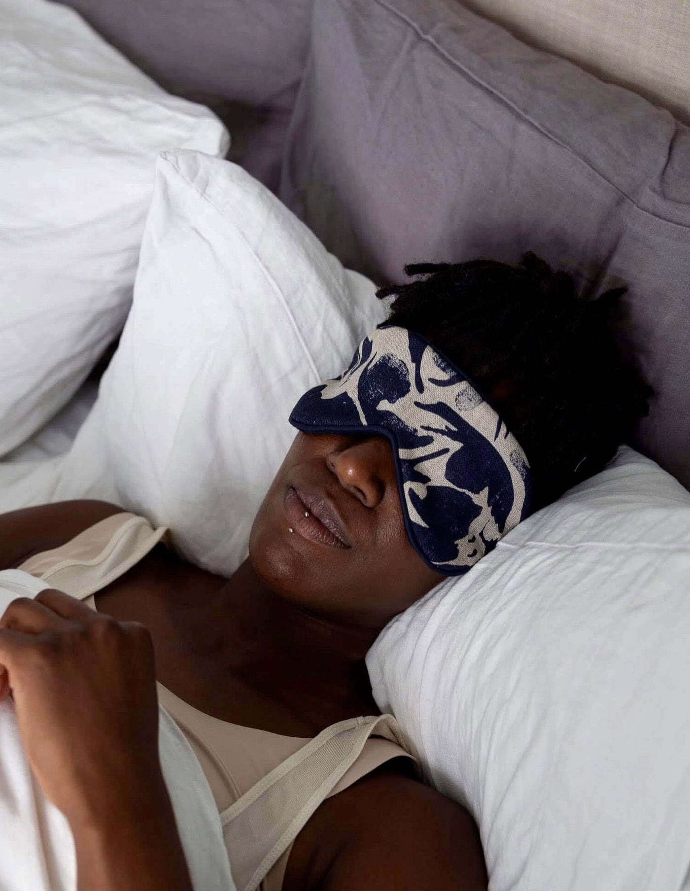 Printed Navy Eye Mask, Blästa Henriët