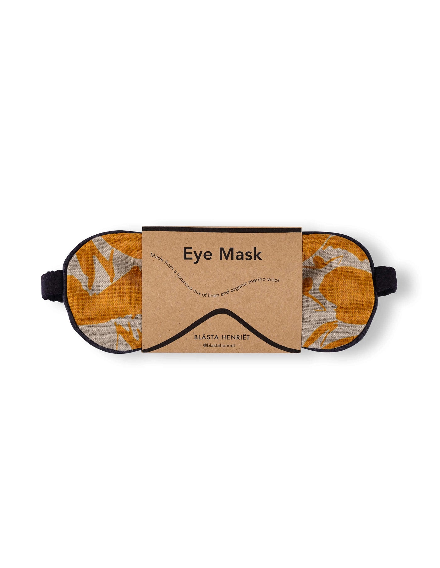 Printed Yellow Linen Eye Mask, Blästa Henriët