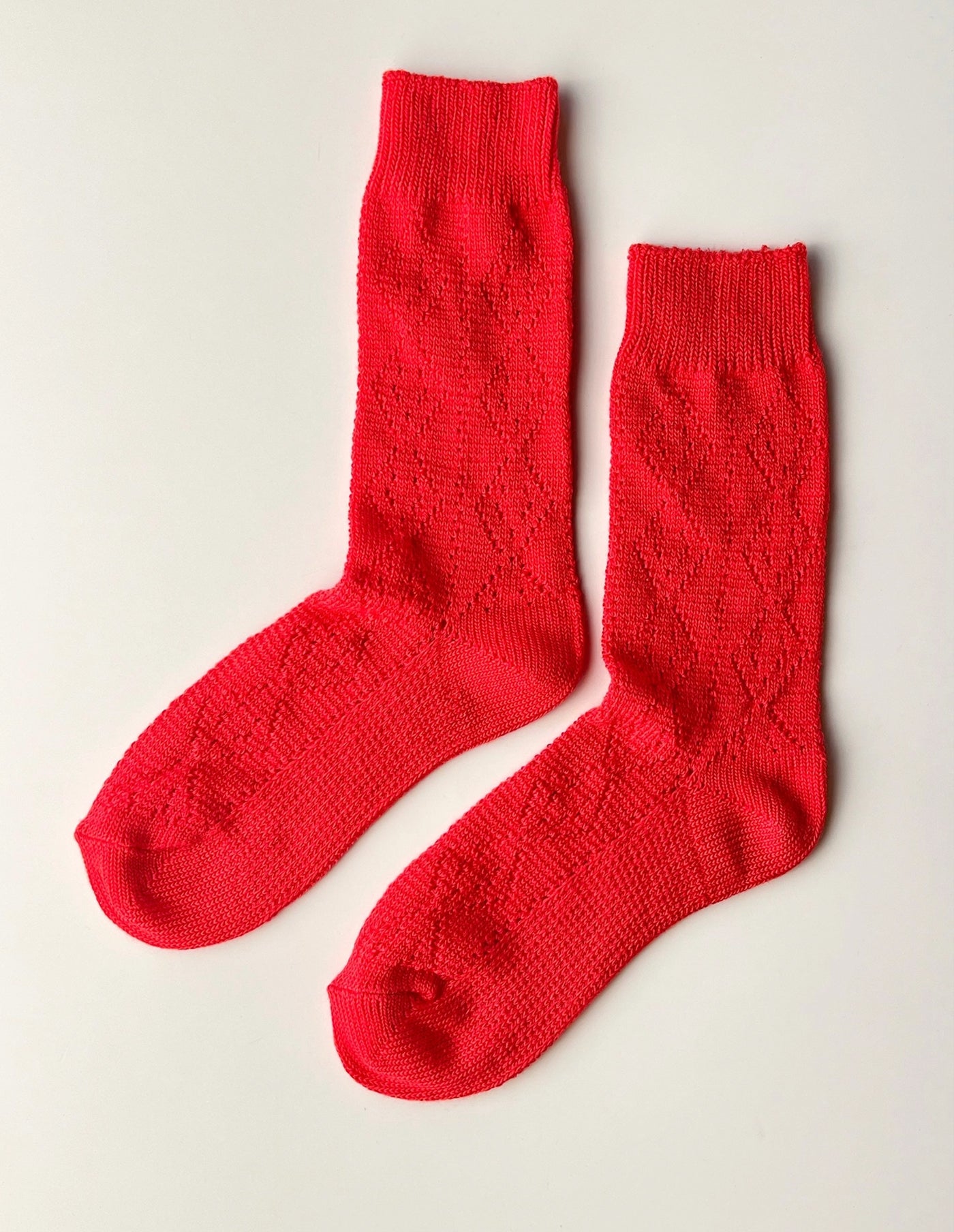 Poppy Red Modal Eyelet Socks, Le Bon Shoppe
