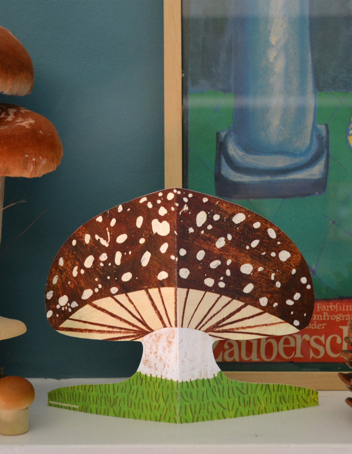Brown Mushroom Greeting Card, Mortlake Papers