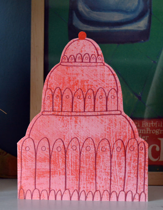 Pink Jelly Greeting Card, Mortlake Papers