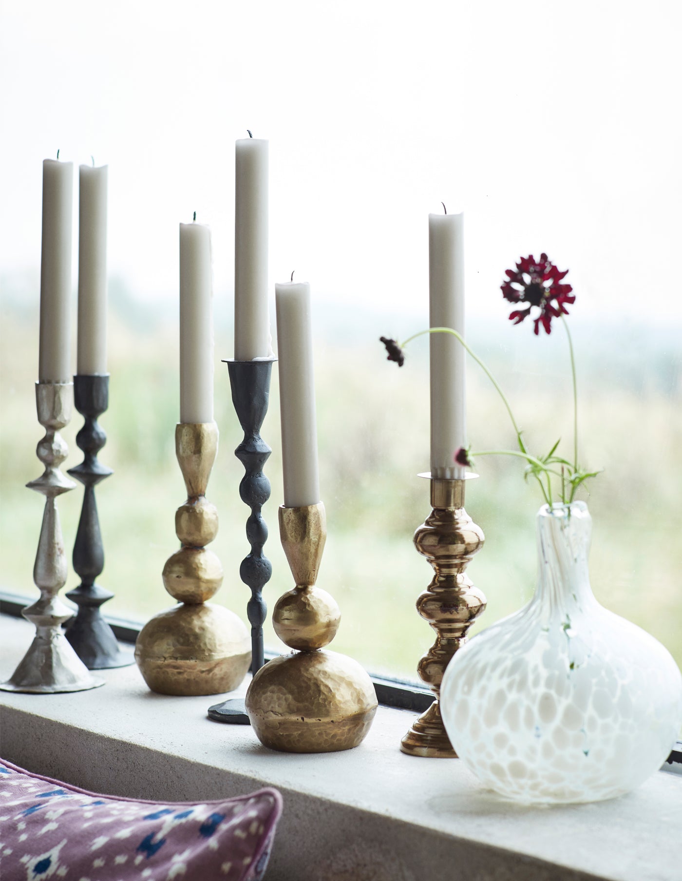 Antique Silver Hand Forged Candle Holder, Madam Stoltz