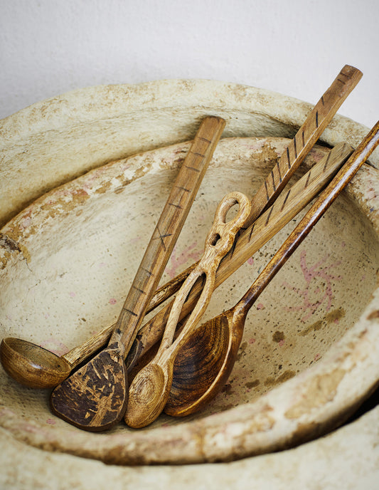 Hand Carved Wooden Serving Spoon, Madam Stoltz