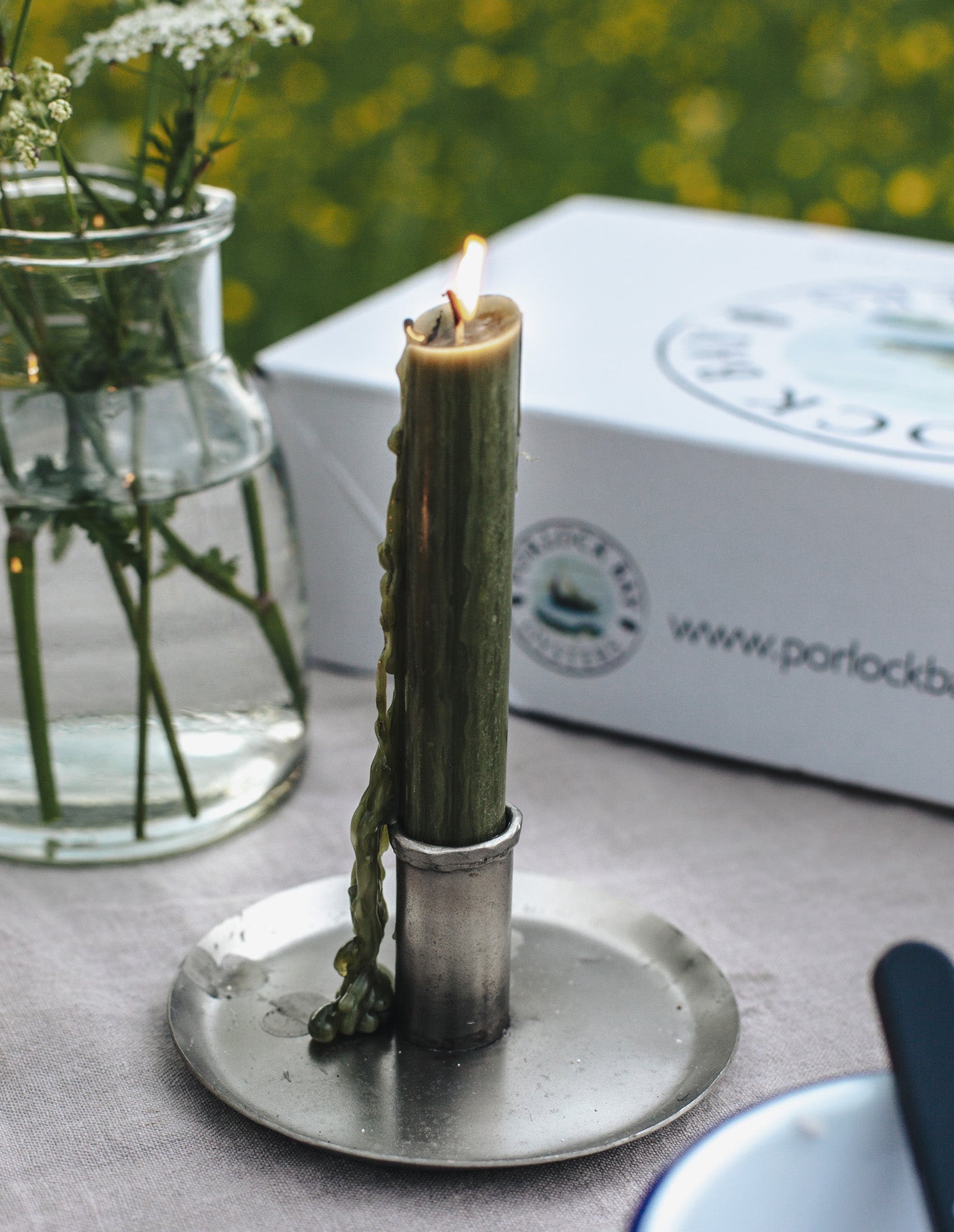 Antique Steel Hand Forged Candle Holder, Madam Stoltz