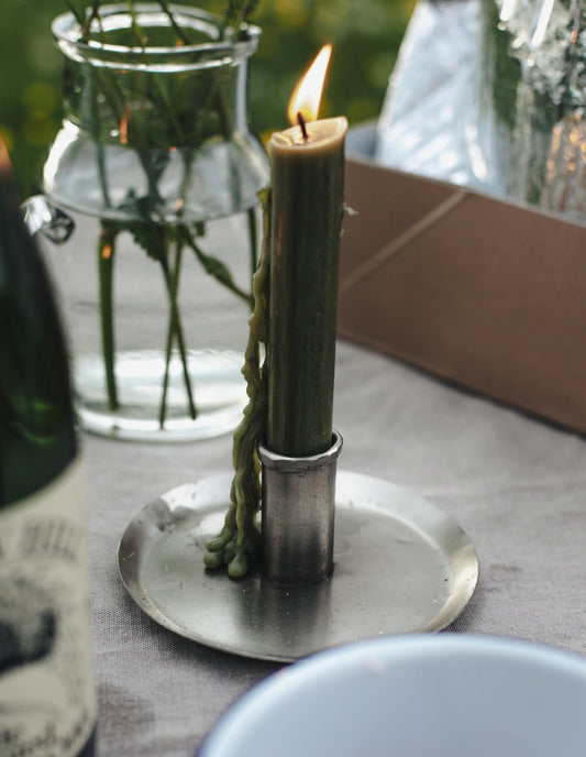 Antique Steel Hand Forged Candle Holder, Madam Stoltz