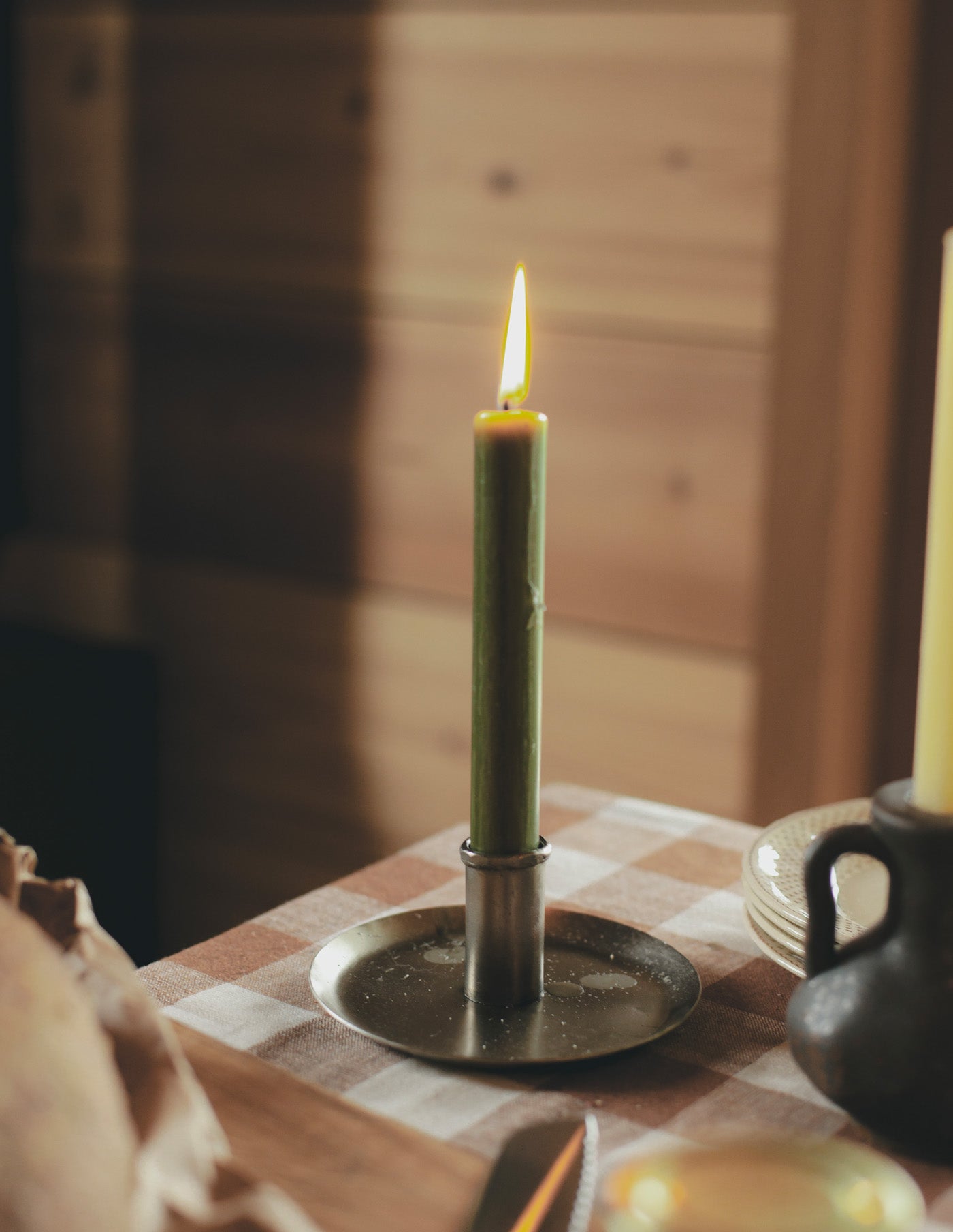 Antique Steel Hand Forged Candle Holder, Madam Stoltz