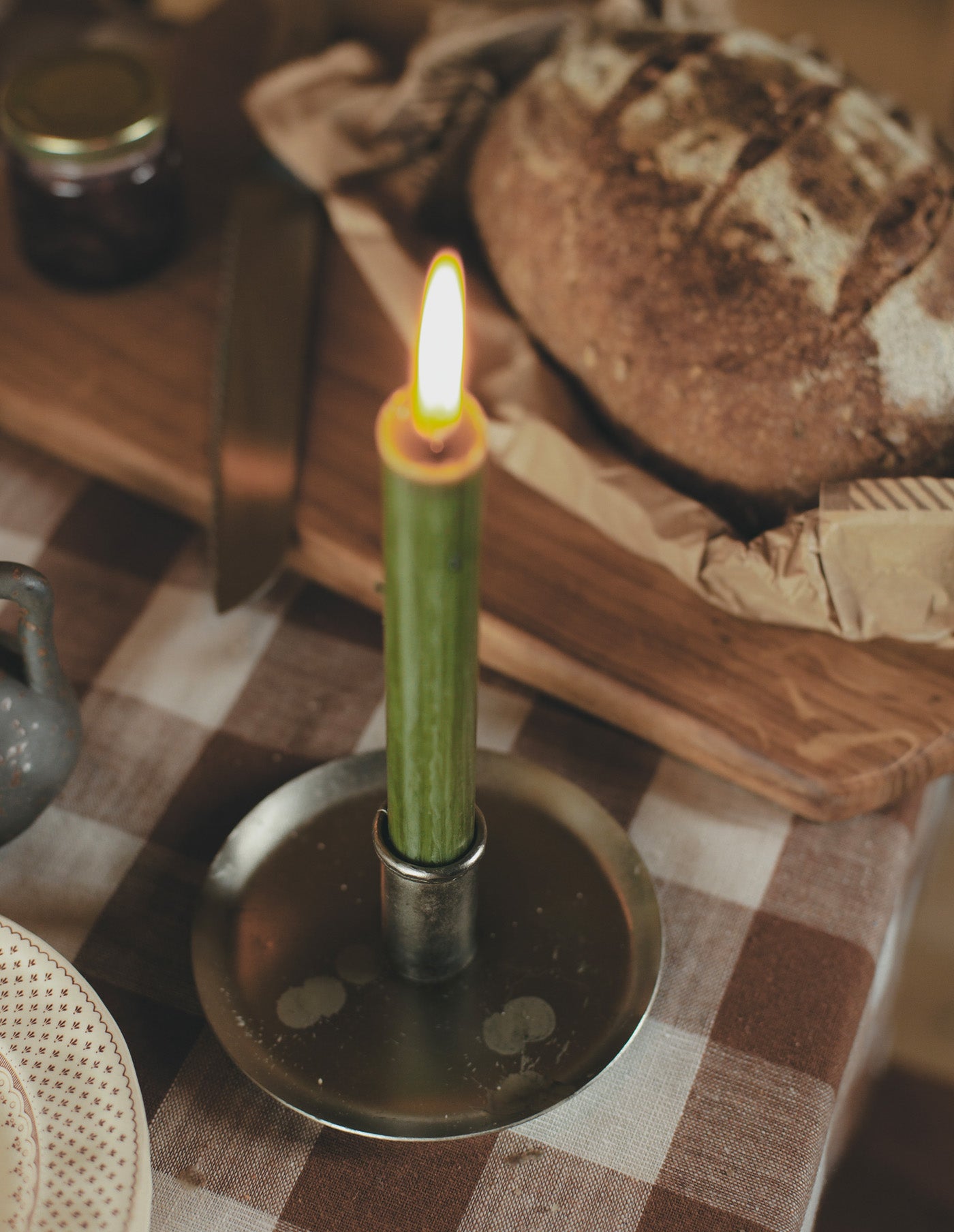 Antique Steel Hand Forged Candle Holder, Madam Stoltz