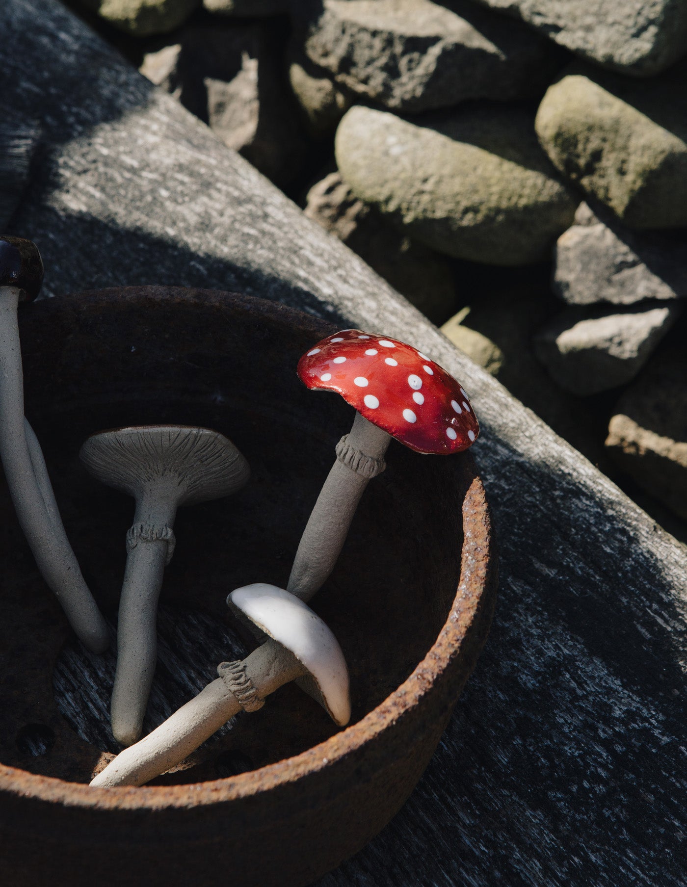 Plant Pot Ceramic Mushrooms, Ferndown Ceramics