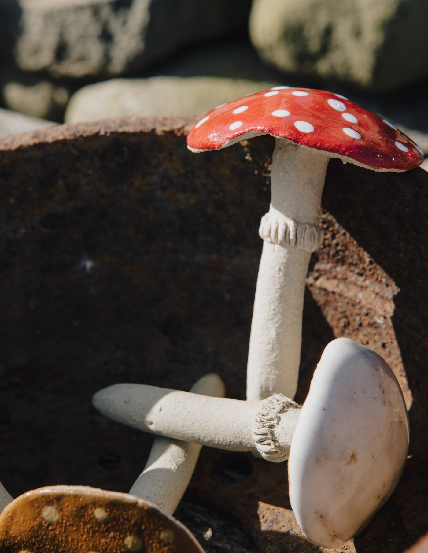 Plant Pot Ceramic Mushrooms, Ferndown Ceramics