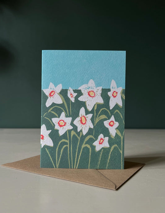 Narcissus Poeticus Greeting Card, Luiza Holub