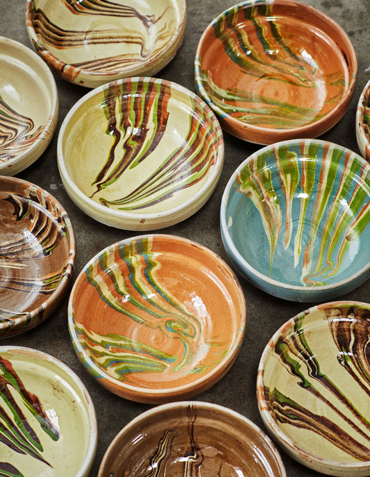 Taupe Hand Painted Earthenware Bowl, Madam Stoltz