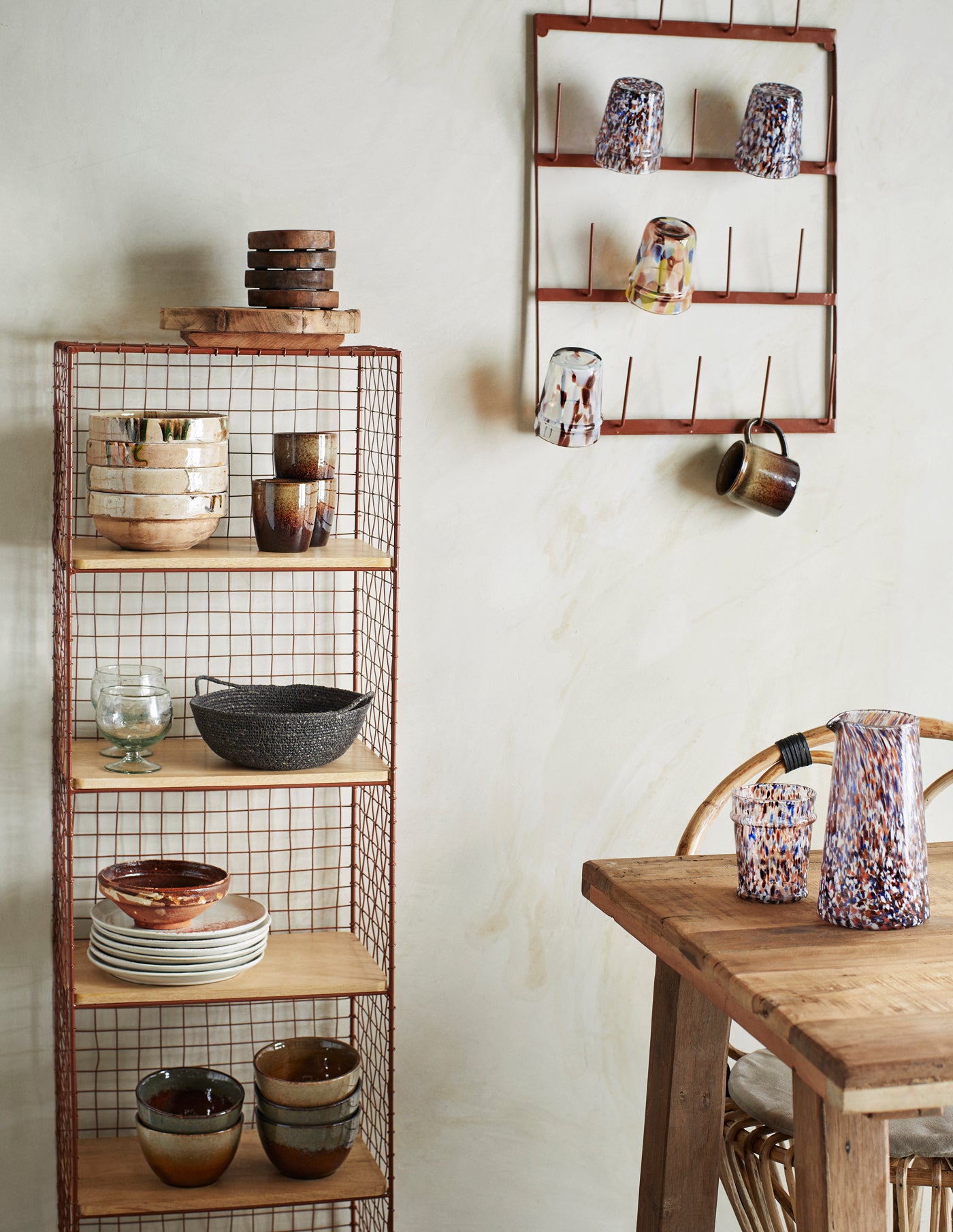 Taupe Hand Painted Earthenware Bowl, Madam Stoltz