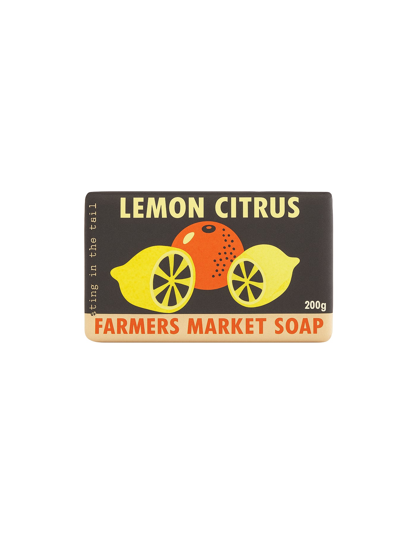 Lemon soap bar in paper wrap