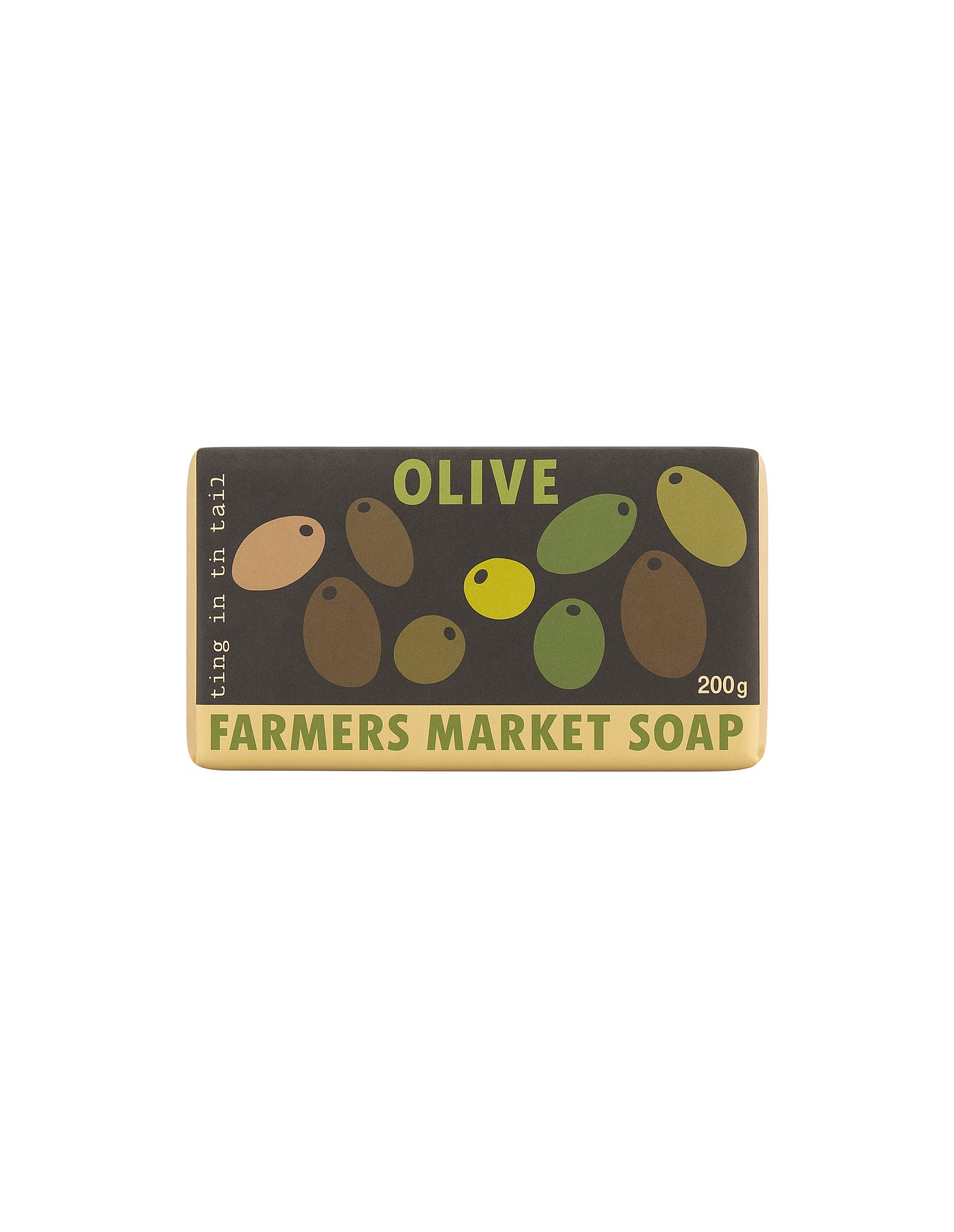 Olive scented soap bar in paper wrap
