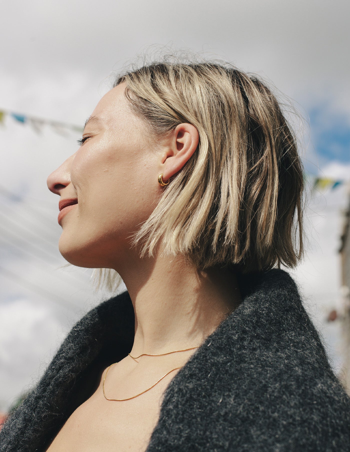 Gold Double Layer Slim Chain Necklace, Tarnish-Free Gold Plating