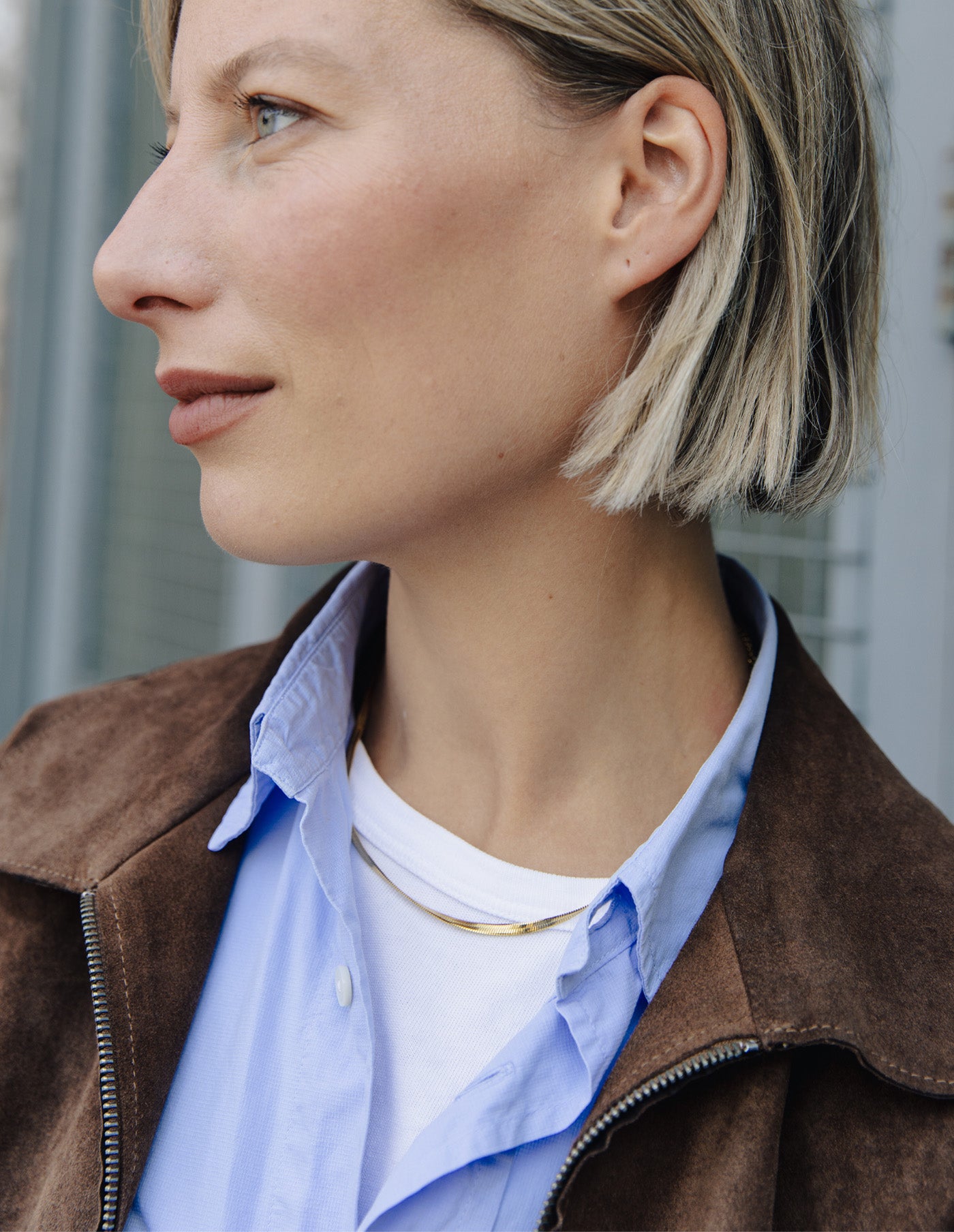 Gold Snake Chain Choker Necklace, Tarnish-Free Gold Plating