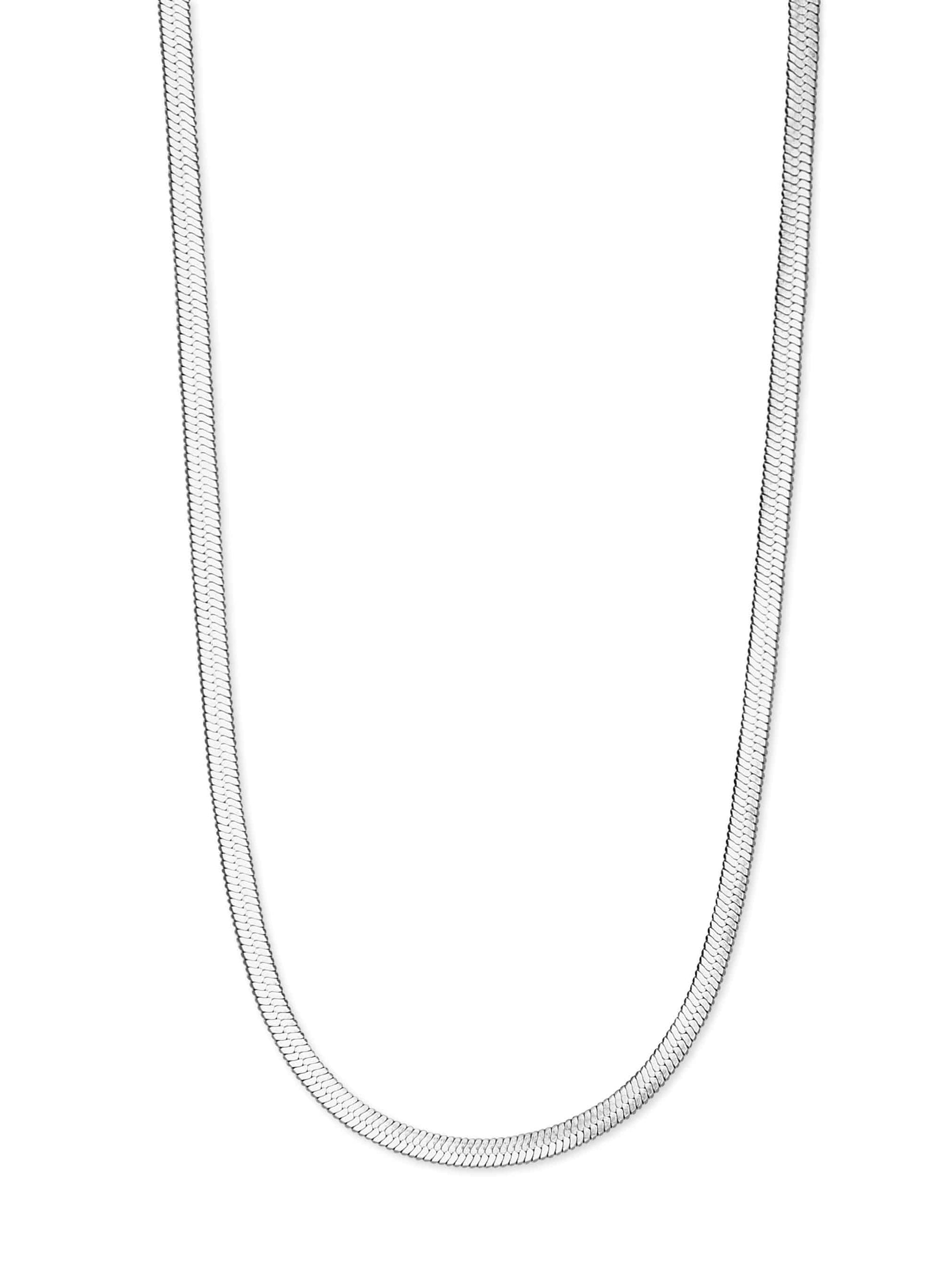 Silver Snake Chain Choker Necklace, Tarnish-Free Silver Plating
